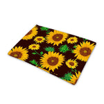 Brown Sunflower Pattern Print Pet Cooling Mat Cover