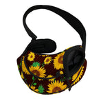 Brown Sunflower Pattern Print Pet Sling Carrier