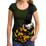 Brown Sunflower Pattern Print Pet Sling Carrier