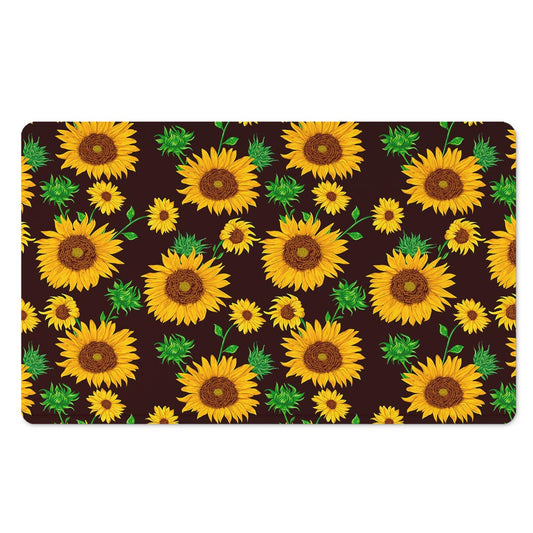 Brown Sunflower Pattern Print Polyester Doormat