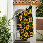 Brown Sunflower Pattern Print Polyester Flag