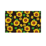 Brown Sunflower Pattern Print Polyester Flag