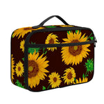 Brown Sunflower Pattern Print Portable Lunch Bag