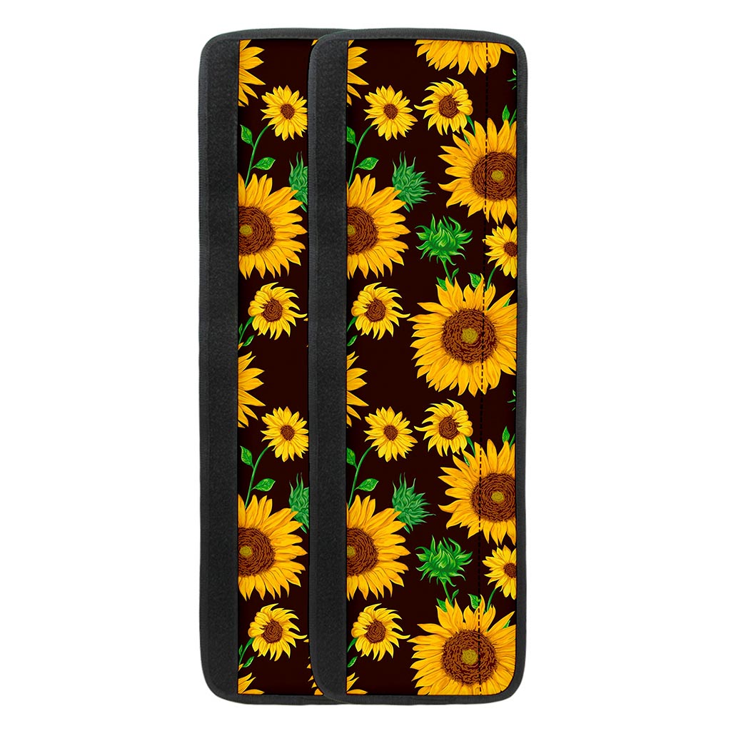 Brown Sunflower Pattern Print Refrigerator Handle Covers