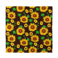 Brown Sunflower Pattern Print Silk Bandana
