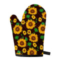 Brown Sunflower Pattern Print Single Oven Mitt