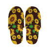 Brown Sunflower Pattern Print Slippers