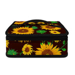 Brown Sunflower Pattern Print Small Lunch Bag
