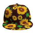 Brown Sunflower Pattern Print Snapback Cap