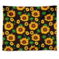 Brown Sunflower Pattern Print Tapestry