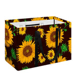 Brown Sunflower Pattern Print Utility Tote Bag