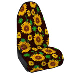 Brown Sunflower Pattern Print Waterproof Car Seat Cover