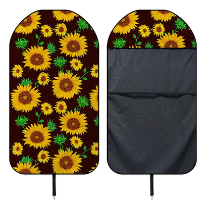 Brown Sunflower Pattern Print Waterproof Car Seat Cover
