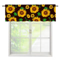 Brown Sunflower Pattern Print Window Valance