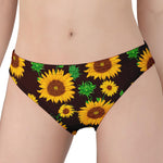 Brown Sunflower Pattern Print Women's Panties