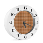 Brown Tattersall Pattern Print Alarm Clock