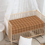 Brown Tattersall Pattern Print Baby Crib Sheet