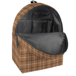Brown Tattersall Pattern Print Backpack