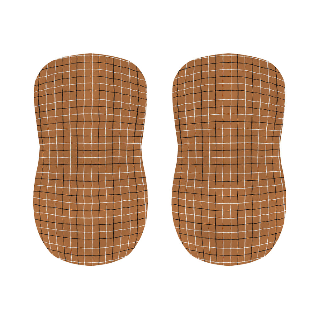 Brown Tattersall Pattern Print Bar Stool Covers