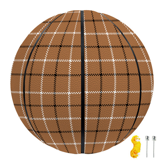 Brown Tattersall Pattern Print Basketball