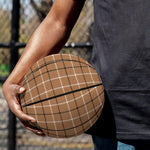 Brown Tattersall Pattern Print Basketball