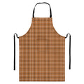 Brown Tattersall Pattern Print Bib Apron With Pocket