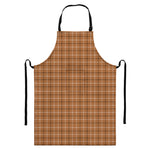Brown Tattersall Pattern Print Bib Apron With Pocket