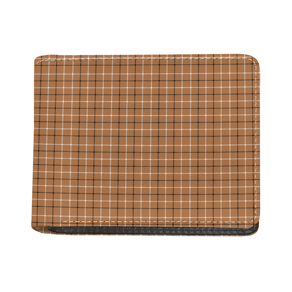 Brown Tattersall Pattern Print Bifold Wallet