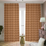 Brown Tattersall Pattern Print Blackout Pencil Pleat Curtains