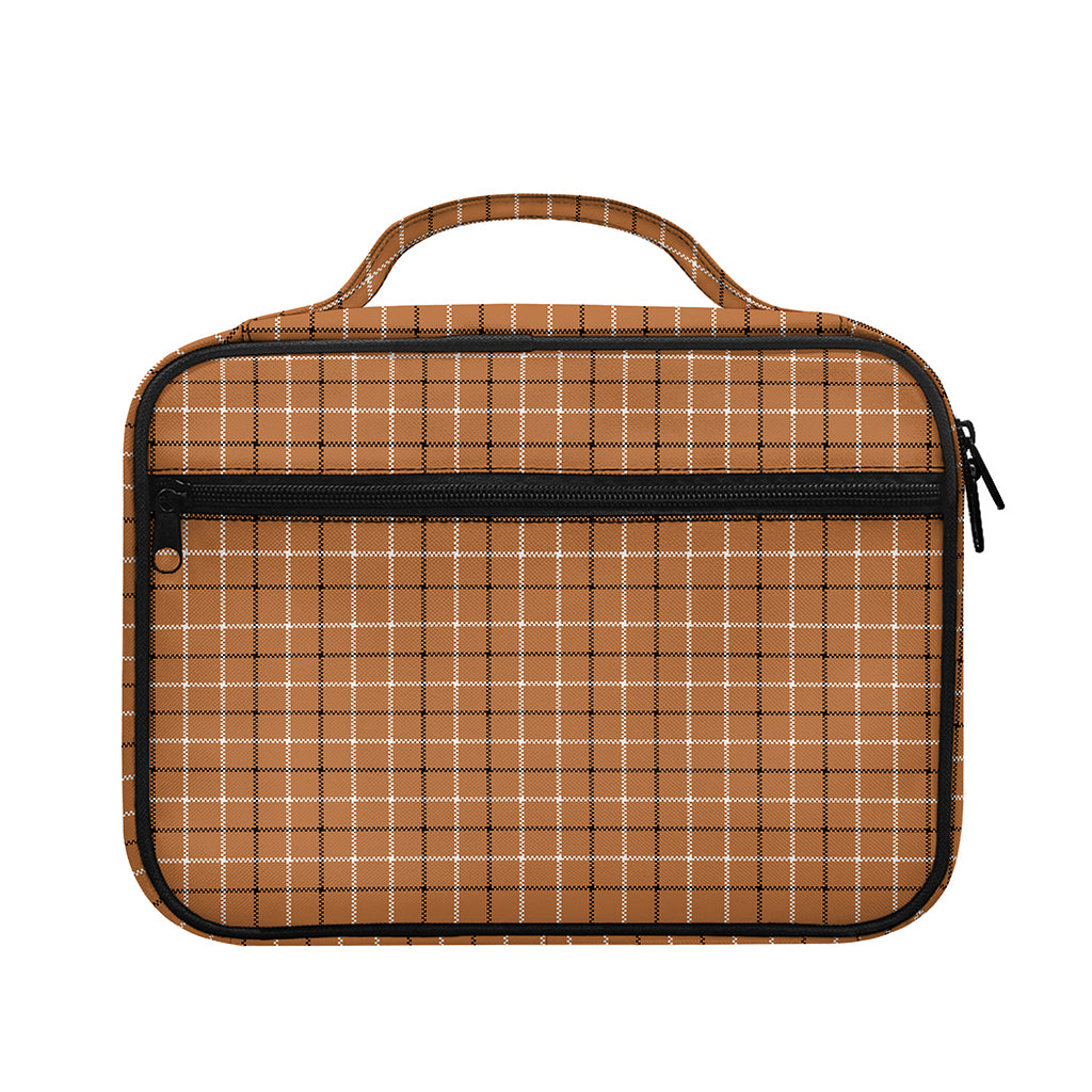 Brown Tattersall Pattern Print Briefcase Bible Bag