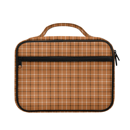 Brown Tattersall Pattern Print Briefcase Bible Bag