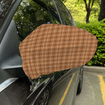 Brown Tattersall Pattern Print Car Side Mirror Covers