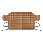 Brown Tattersall Pattern Print Car Windshield Snow Cover