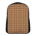 Brown Tattersall Pattern Print Casual Backpack