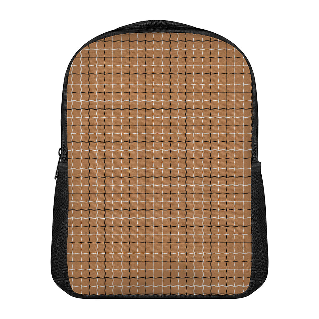 Brown Tattersall Pattern Print Casual Backpack