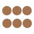 Brown Tattersall Pattern Print Coaster Set