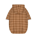 Brown Tattersall Pattern Print Dog Zip Up Hoodie