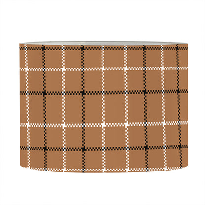 Brown Tattersall Pattern Print Drum Lamp Shade