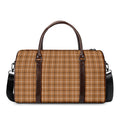 Brown Tattersall Pattern Print Duffel Bag