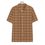 Brown Tattersall Pattern Print Hawaiian Shirt