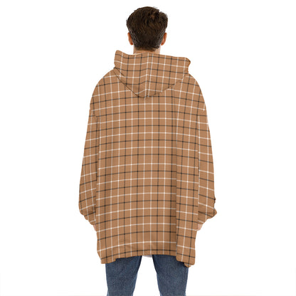 Brown Tattersall Pattern Print Hoodie Blanket