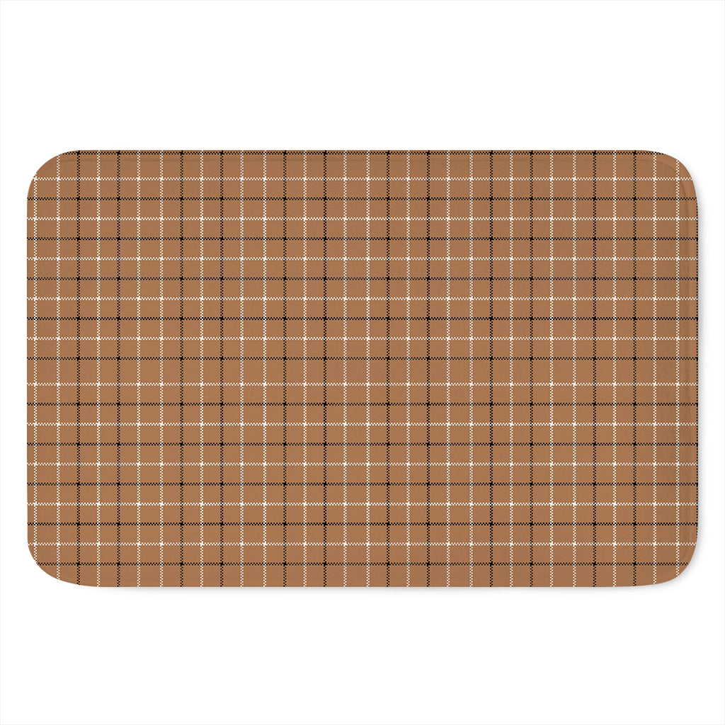 Brown Tattersall Pattern Print Indoor Door Mat