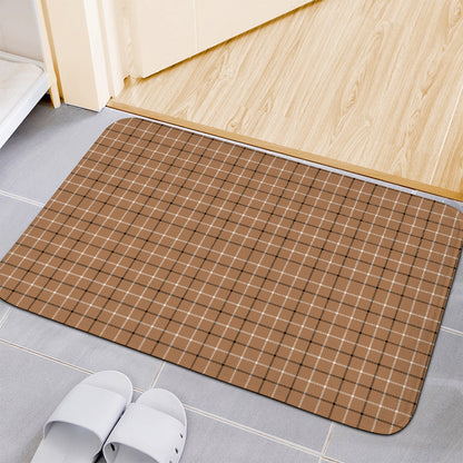Brown Tattersall Pattern Print Indoor Door Mat