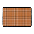 Brown Tattersall Pattern Print Kitchen Mat