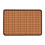 Brown Tattersall Pattern Print Kitchen Mat
