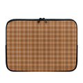 Brown Tattersall Pattern Print Laptop Sleeve
