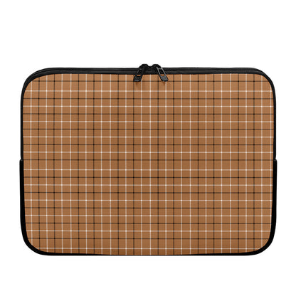 Brown Tattersall Pattern Print Laptop Sleeve