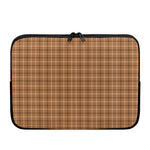 Brown Tattersall Pattern Print Laptop Sleeve