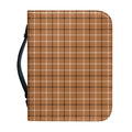 Brown Tattersall Pattern Print Leather Bible Cover