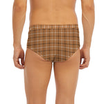 Brown Tattersall Pattern Print Men's Briefs